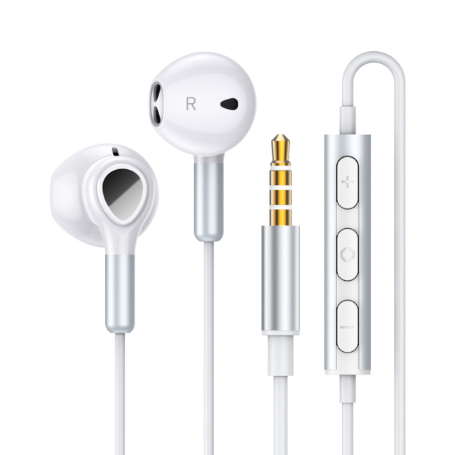 2026 ME510 Factory Wholesales White 3.5mm Wired Stereo Earphones Earbuds Headphones Microphone ENC Noise Cancellation