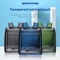Nouveau sac à dos portable pour animaux de compagnie en tissu Oxford respirant pour chat et chien, grande capacité, fermeture éclair, capsule spatiale transparente