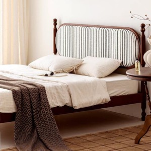 Cama Princesa Estilo Francés, Queen Size, Giratoria de Doble Cara, Tapizada en <span class=keywords><strong>Tela</strong></span>, Estructura de Madera de Roble Macizo, Diseño Retro, Muebles de Dormitorio - Product Image 4