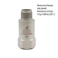 A25G01 Sensor Getaran IEPE Sensitivitas Tinggi Akselerometer Piezoelektrik dengan Preamplifier IEPE Terintegrasi Rentang 5g 0.2-5kHz