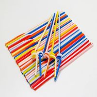 Pailles flexibles en PLA assorties et colorées pour les fêtes d'enfants, vives, sûres et non toxiques