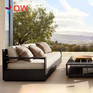 أريكة حديقة من الألومنيوم مستطيلة للترفيه ، أريكة حديقة حديثة ، مجموعة Canape Muebles المعاصرة - Product Image 1