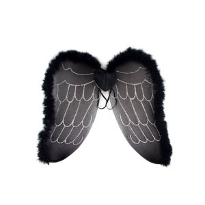 Costume de fête personnalisé noir blanc démon mal <span class=keywords><strong>ange</strong></span> ailes or argent paillettes forme plume ailes d'<span class=keywords><strong>ange</strong></span> en Nylon - Product Image 1
