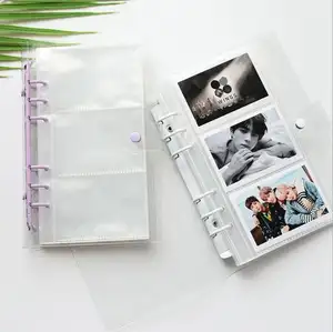 Album di foto Glitter in PVC trasparente libro di immagini, protezione per copertina raccoglitore a 6 anelli con tasche per raccoglitore inseribili in PVC da 25 fogli