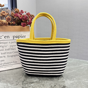 Bolso tejido de cuerda de algodón con diseño de dibujos animados, bolso tote lindo para mujer, gran capacidad - Product Image 4