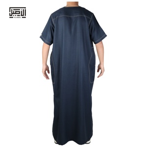 Robe islamique Alaseel à col en V, <span class=keywords><strong>Djellaba</strong></span>, Abaya, Jalabya, Robe ethnique arabe, Jalaba Maxi, Qamis, Vêtement musulman, Jubah, Kaftan de prière - Product Image 4