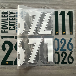 Adesivi personalizzati per numeri di trasferimento termico della stampa di <span class=keywords><strong>calcio</strong></span> per lettere e numeri di maglia della camicia - Product Image 2