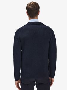 Cárdigan de punto <span class=keywords><strong>azul</strong></span> <span class=keywords><strong>marino</strong></span> Premium para <span class=keywords><strong>hombre</strong></span> con cárdigan formal de negocios Ottoknit de mezcla de lana italiana - Product Image 2