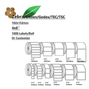 Rollo de papel tisú de etiquetas adhesivas de embalaje de envío de cebra de moda personalizada 4x6 '1000 Uds Compatible con la mayoría de las impresoras de etiquetas - Product Image 2
