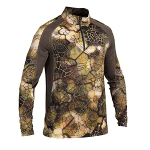 Soft Lightweight Stretch Men's Long Sleeve T-shirt With Custom Camo Print Pullover Outdoor Camouflage Hunting Wear