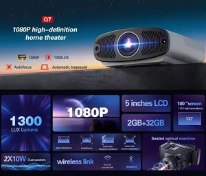 Proyector portátil Q7 más nuevo de 2025, GTV <span class=keywords><strong>LCD</strong></span> 1080P 1300ANSI lúmenes <span class=keywords><strong>Mini</strong></span> 4K proyector de negocios en casa proyector de vídeo en casa de enfoque automático - Product Image 2