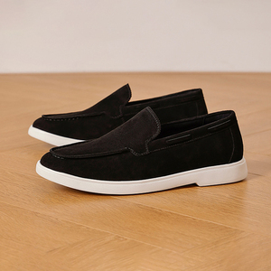 wholesale italy style <b>mens</b> black suede loafers fashion versatile dualibe stylish <b>shoes</b> branded high quality - Product Image 3