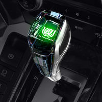 Pommeau de levier de vitesses en cristal LED avec logo personnalisé - Ajustement universel pour les voitures à 5/6 vitesses, en aluminium et ABS