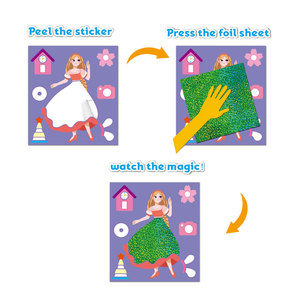 Feuille à la main bricolage dessin animé mignon magique transfert autocollants <span class=keywords><strong>Kit</strong></span> d'art amusant pour enfants maternelle autocollants colorés peintures d'art magique - Product Image 5