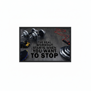 Inspiring Gym Canvas Art: 'The Real Workout' Quote Print,<b>BLACK</b> <b>FRAMED</b> CANVAS - Product Image 2