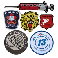 Patchs brodés thermocollants personnalisés, nom et logo sur mesure, couleur Pantone, taille personnalisée, base en coton, polyester durable et écologique