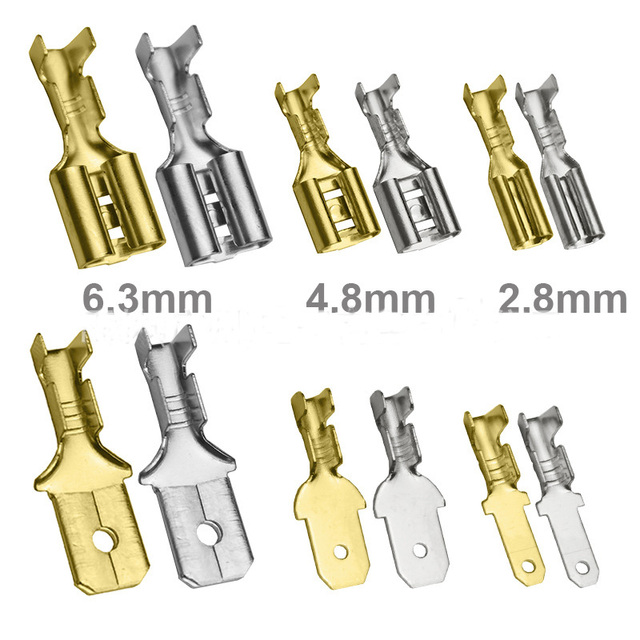 Terminales Faston,110 187 250 Full Insulated Cold Pressed Faston Terminal Female Spade Wire Connector