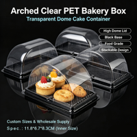 Boîtes à gâteau en plastique de 8, 9, 10, 12 et 14 pouces avec couvercle rond en PET, dômes à gâteau pour aliments/pain, pour anniversaires et mariages