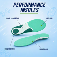 Semelles ergonomiques avec soutien de la voûte plantaire, talonnette moulée, respirantes, en mousse tricotée, absorbant les chocs, pour la marche et la course