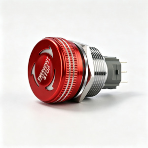 ปุ่มกดโลหะแบบล็อค IP65 ปุ่มหยุดฉุกเฉินสำหรับแผงระบบเก็บฝุ่น - Product Image 1