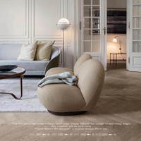 Fauteuil Cloud Lazy Sofa individuel en forme de poire, revêtement en laine d'agneau, sans assemblage requis, blanc, design minimaliste moderne, petit modèle.