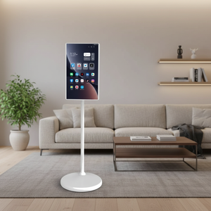MJK White Full HD 21.5" LCD <b>Portable</b> <b>TV</b> 44G+64G Stand With Battery Included Movable for Gaming Fitness Meetings Wireless Mobilit - Product Image 1