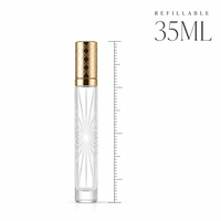 Flacons de parfum vides personnalisés, vaporisateur de voyage avec capuchon doré, mini flacon atomiseur rechargeable, boîte de présentation en gros, 480 pièces
