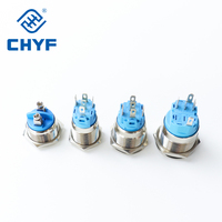 Interrupteurs à bouton-poussoir CHYF avec indicateur LED RVB, étanches, en métal, 6mm, 8mm, 10mm, 12mm, 16mm, 6V-220V, 1NO1NC