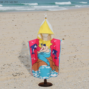Cartone animato stampato Waffle in microfibra telo mare per bambini Super assorbente senza sabbia Poncho felpa ad asciugatura rapida per l'estate Logo Bag - Product Image 2