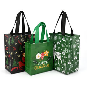 Bolsas de embalaje no tejidas de Navidad al por mayor de alta calidad con asa Popular para regalos de ropa compras de comestibles - Product Image 2