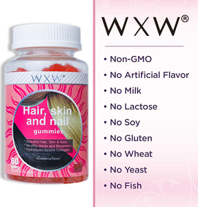 Formule d'extrait de collagène hydrolysé de beauté multifonctionnelle Gommes pour cheveux, peau et ongles Suppléments capillaires Gommes de santé pour adultes - Product Image 3