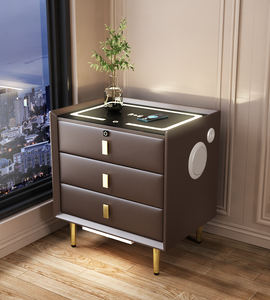 Mesitas de Noche Inteligentes HANYEE, Superventas, con Soporte para Logotipo Original, Carga Inalámbrica <span class=keywords><strong>USB</strong></span>, Diseño de Pino para Dormitorio - Product Image 5