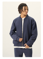Vêtements pour hommes |   Blouson de baseball style Old Money transfrontalier, coupe ample, en polaire 350G, style américain, zippé, automne