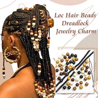 60 perles en bois pour tresses, 5 couleurs, bijoux de cheveux, accessoires pour tresses, locs et dreadlocks, décoration capillaire