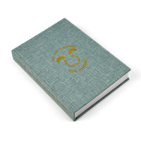 Carnet de luxe à couverture en tissu gaufré, impression personnalisée, logo en feuille d'or, journal à couverture rigide en lin, agenda A5, reliure à plat, cadeau