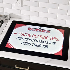 고무와 투명한 카운터탑 PVC 매트가 있는 은행용 광고 카운터 매트 - Product Image 1