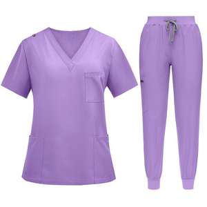 Conjunto de Uniforme Antiarrugas y Fresco con Múltiples Bolsillos para Mujer y Hombre, Conjunto de Uniformes Médicos y de Spa - Product Image 4