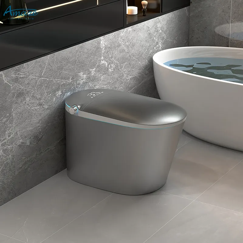 Nuovo design porcellana tazza del water montato a pavimento water bagno automatico colore un pezzo sifone intelligente wc intelligente