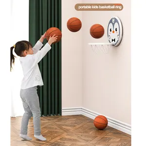 Детский баскетбольный стенд кольцо баскетбольное кольцо регулируемая портативная настенная клейкая баскетбольная доска и сетка