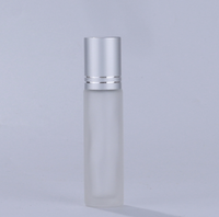 Flacon de parfum en verre transparent de 5 ml et 10 ml avec bouchon noir et applicateur à bille