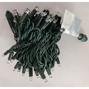 Blanco con flash azul LED Hada Cadena de luz al aire libre IP65 impermeable verde oscuro Cable de goma decoración de Navidad - Product Image 5