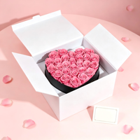 27 Roses Éternelles en Boîte Cœur – Livraison Express – Durée de Conservation de 2 Ans – Véritables Roses Éternelles pour Anniversaire Femme – Rose Chine