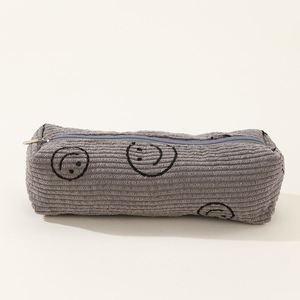 Sac en velours côtelé grande capacité pour pinceaux de maquillage, sac de voyage preppy, pochette souriante, certifié BSCI - Product Image 5