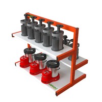 Étagère gondole métallique double face robuste pour supermarché avec 4 niveaux de présentation