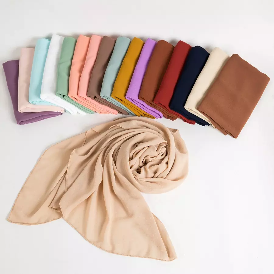 Fabrik Großhandel neue Kollektion Chiffon Hijab Schals hochwertige Farbe Peal Chiffon Hijab Schal