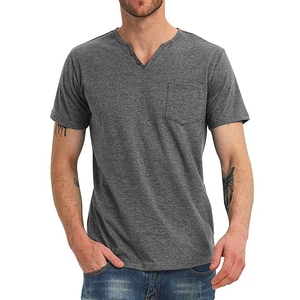 Camisetas con Botones, Cuello en V, Manga Corta, Corte Casual, Camisetas para Hombre Lisas para Impresión Personalizada, Diseño de Logotipo - Product Image 4