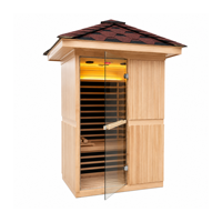 Rumah Sauna Uap Kering Inframerah Jauh 2 Orang dari Kayu Hemlock Kanada Solid Ramah Lingkungan Gaya Cina, Set Lengkap, Mudah Dipasang, dan Dapat Dioperasikan dengan Steker Listrik