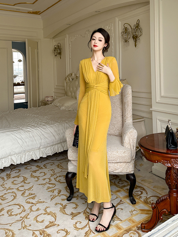 Elegant European Dresses - Formal Yellow and Black Gowns Elegant European Dresses - Formal Yellow and Black Gowns