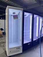 Upright Glass Door Drink Refrigerator 2-8°C Air Cooling Beverage Showcase Cabinet for Convenience Store