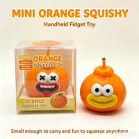 Mainan Fidget Squishy Oranye untuk Anak Perempuan & Laki-laki, Lembut, Penghilang Stres, Bentuk Buah Lucu dengan Ekspresi yang Dapat Berubah